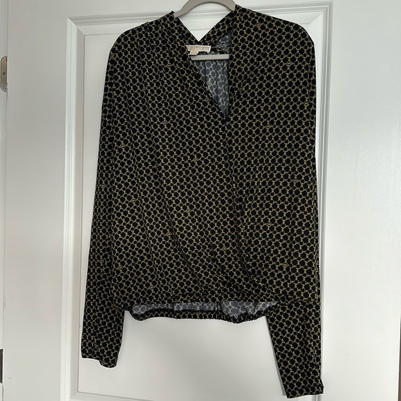 MICHAEL KORS black chain-link blouse XL - Picture 1 of 2